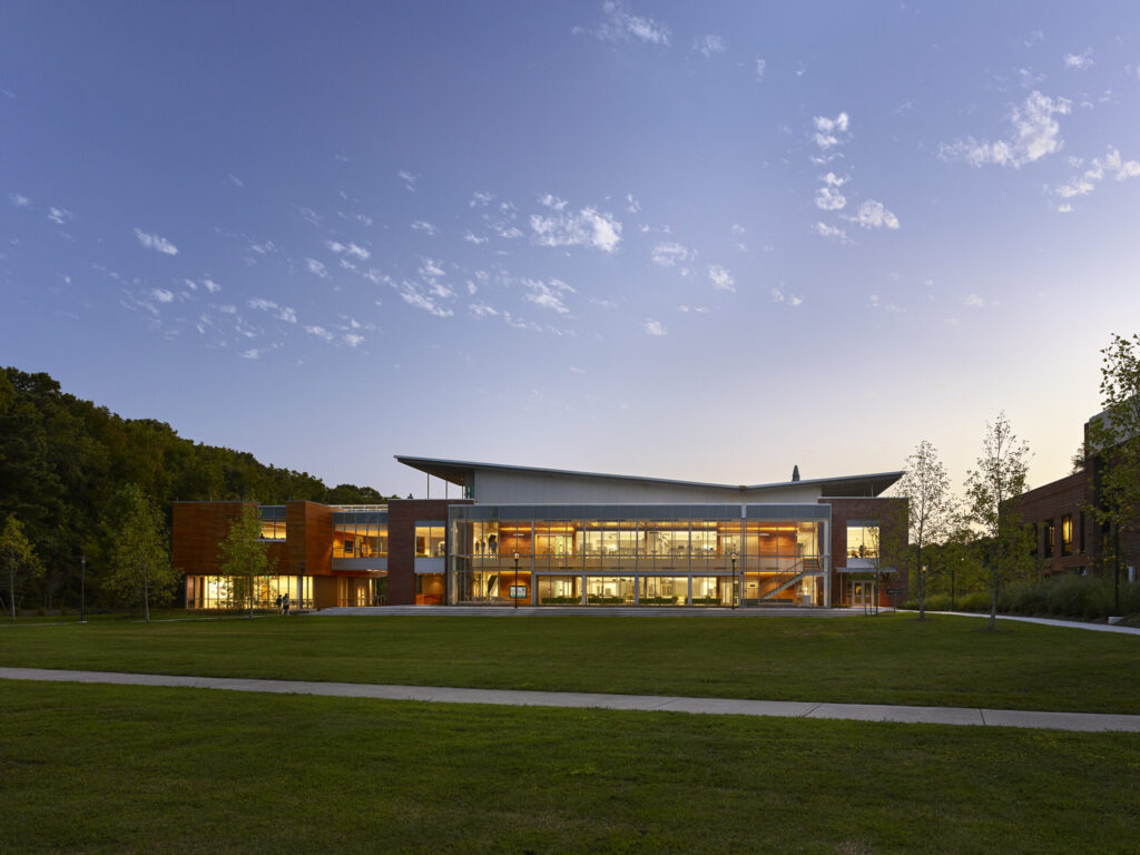 Greer Environmental Sciences Center Exterior Facade from Northeast Evening