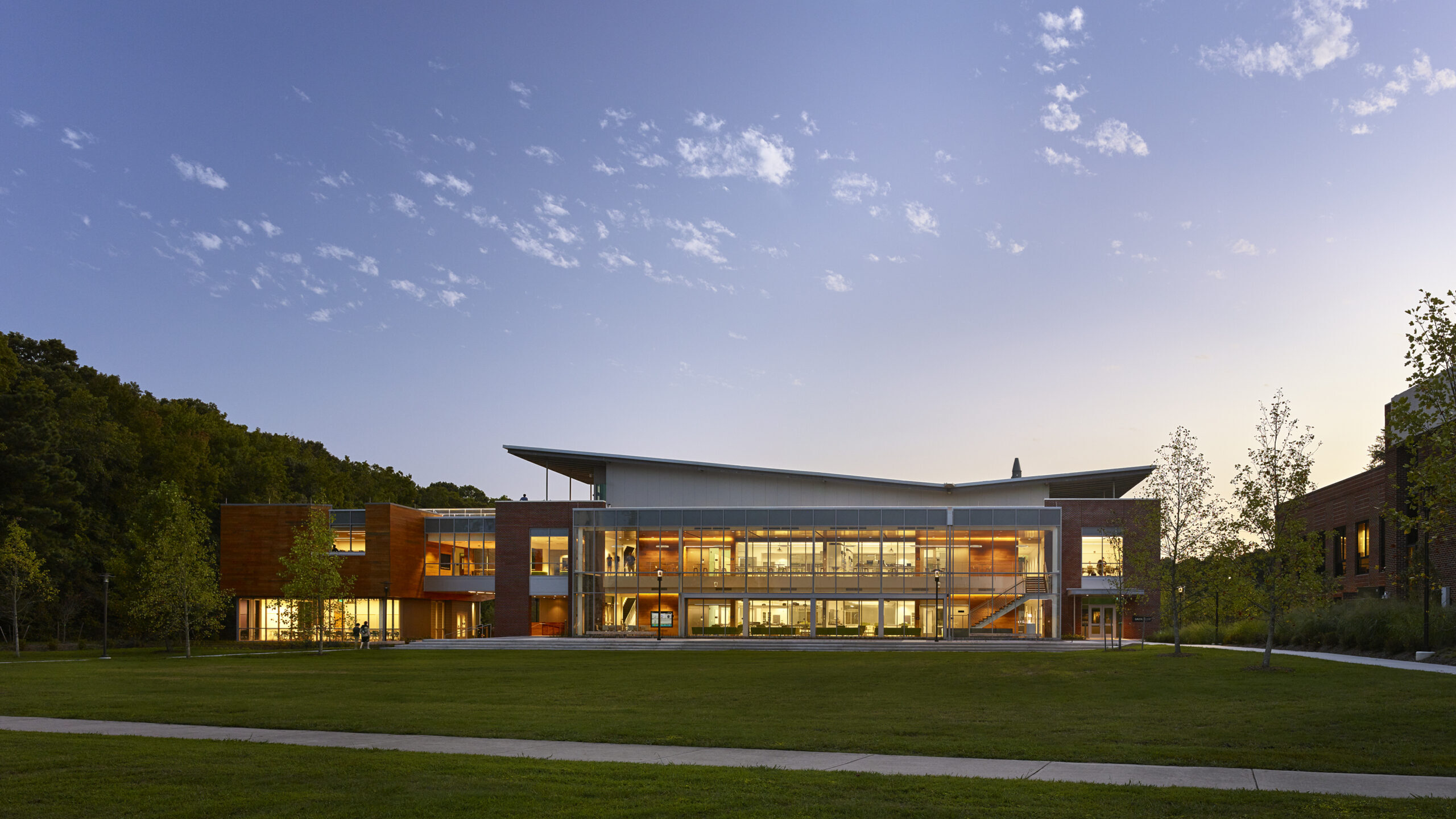 Greer Environmental Sciences Center Exterior Facade from Northeast Evening