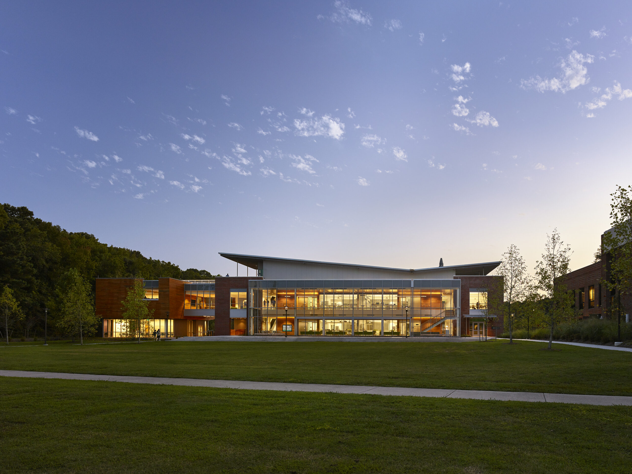 Greer Environmental Sciences Center Exterior Facade from Northeast Evening